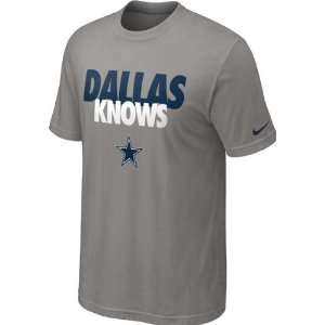    Dallas Cowboys Grey Nike Dallas Knows T Shirt: Sports & Outdoors