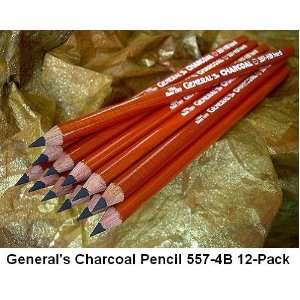  Generals Pencil Charcoal Pencil 557 Series 4B Soft (12 