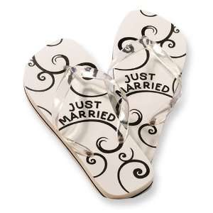  Ladies White Large (9 10) Just Married Sandals: Jewelry