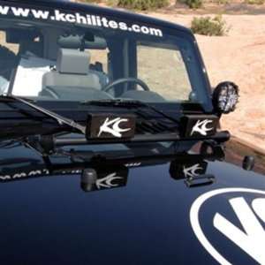KC HiLites #7409 Front Light Bar   07 2011 Jeep Wrangler JK Black Hood 