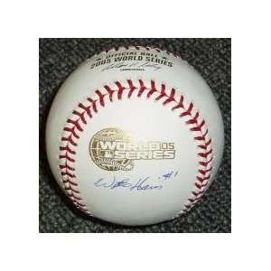   Willie Harris Signed Baseball   2005 World Series: Sports & Outdoors