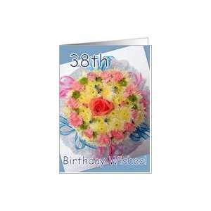  38th Birthday   Floral Cake Card: Toys & Games