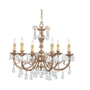 Crystorama 496 OB GT S Etta 6 Light Chandelier in Olde Brass with Gold