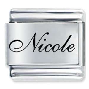    Edwardian Script Font Name Nicole Italian Charm: Pugster: Jewelry