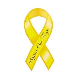 SUPPORT OUR TROOPS Yellow Ribbon Magnet 
