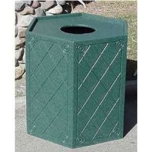  Hexagon Pull Top Trash Receptacle Color Driftwood, Size 