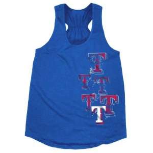 Texas Rangers Royal Womens Oversized Slub Knit Tank Top:  