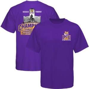   SEC Football Champions Recap Score T Shirt   Purple: Sports & Outdoors