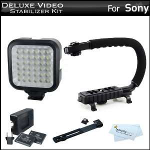  Deluxe LED Video Light + Video Stabilizer Kit For Sony DCR 