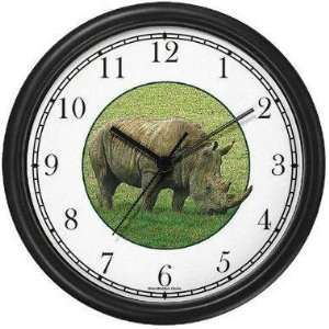  Rhinoceros (Rhino) Grazing (JP6) Wall Clock by WatchBuddy 