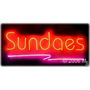 Neon Sign   Sundaes   Large 13 x 32  Grocery & Gourmet 