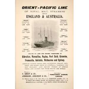  1903 Ad Orient Pacific Line England Australia Fenchurch 