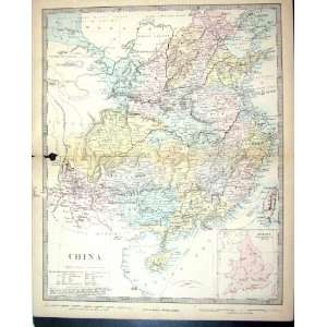  Antique Map 1880 China Formosa Kweichau Yellow Sea