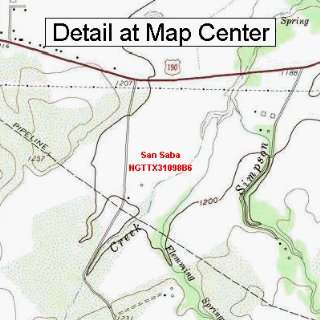USGS Topographic Quadrangle Map   San Saba, Texas (Folded/Waterproof 