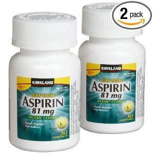  Kirkland Signature Low Dose Aspirin, 2 bottles   365 Count 