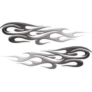  Black to White Fade Tribal Flame Decals Motorcycle, Truck 