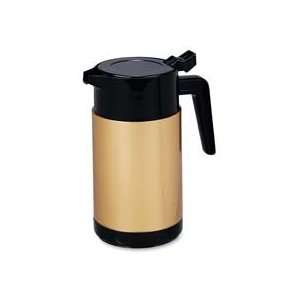   hours. Design also features a hinged lid for easy pouring. Carafe
