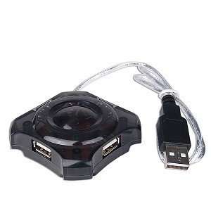  4 Port USB Mini Hub (Black): Computers & Accessories