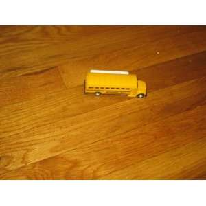   Scroll Yellow Toy School Bus 14311 with Pull Out Sign 5 Inches Long