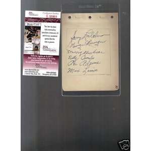  Harry Feldman + NY Giants + Cardinals signed page JSA 