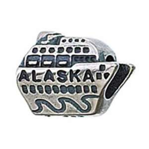   Sterling Silver Alaska Cruise Ship Bead Charm BZ 1619: Zable: Jewelry