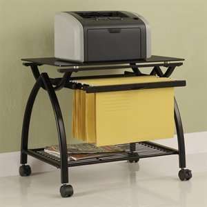   Stand with Hanging File Storage in Black Finish: Furniture & Decor