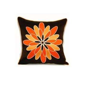 Dahila Silk Pillow Color: Brown Orange: Home & Kitchen