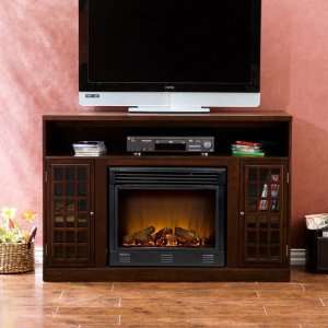  Narita Espresso Media Tv Stand Console Electric Fireplace 