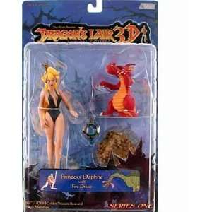  Dragons Lair 3D Princess Daphne with Fire Drake Toys 