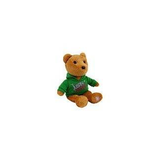 Official Justin Bieber Signature Plush Bear   Brown with Green Justin 