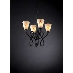  Faux Alabaster 4 Light Cone Black Chandelier: Home 