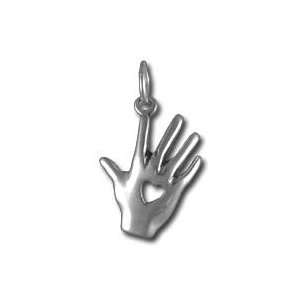  Heart In Palm of Hand Sterling Silver Charm: Evercharming 