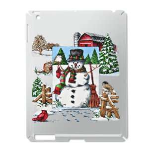 iPad 2 Case Silver of Christmas Snowman and Cardinals