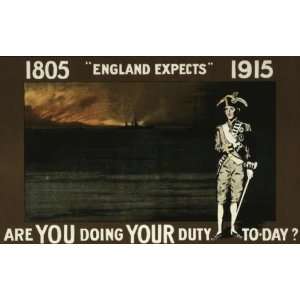 World War I Poster   England expects Are you doing your duty to day 