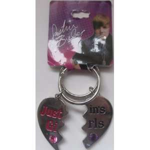  Justin Bieber Keychain Heart 2 piece Justins Girls 