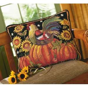  Rooster, Pumpkin & Sunflower Accent Pillow, 16 x 20 