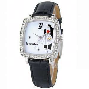  Personalized Dark haired Barbie Watch (Black Band) Toys 