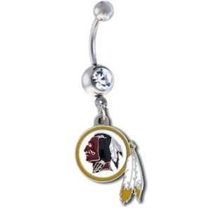  Washington Redskins NFL Crystal Dangel Belly Navel Ring Jewelry