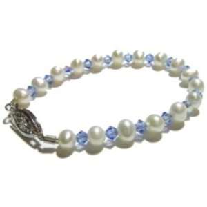   Freshwater Pearls and Blue Swarovski Crystals Jodi Sernich Jewelry
