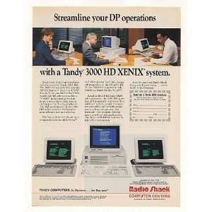  1987 Radio Shack Tandy 3000 HD XENIX Computer System Print 
