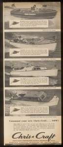 1947 Chris Craft Rocket etc runabout 4 boat models ad  