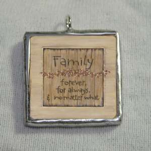   Forever   For Always No Matter What 1x1 Soldered Silver Charm Pendant