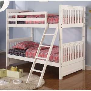  Coaster Pepper Youth 4pc Twin Bunk Bedroom Set in White 