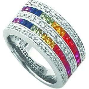  14K White Gold 0.375 cttw Sapphire & HI Diamond Ring 