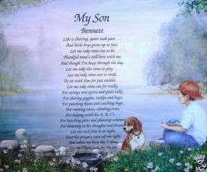 MY SON POEM PERSONALIZED GIFT BOY FISHING ROOM DECOR  