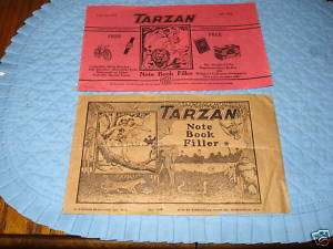 Tarzan & Mickey1930s Nifty Note Book Filler Sleeves(2)  