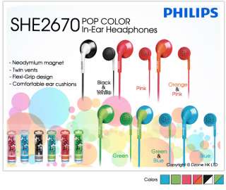 Philips SHE2670 In Ear Headphones SHE 2670 Earphones Free Shipping 6 