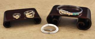 Sterling Buckle Themed Bracelet Pin Rings Sz 10.5 & 5  