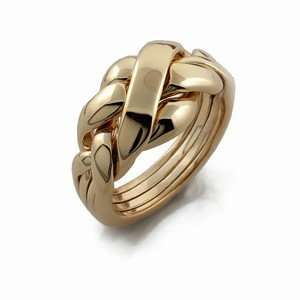  LADIES 4 band GOLD Puzzle Ring LG 4C1: Jewelry