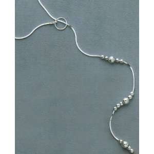  Sterling Silver 1mm Square Snake Chain Lariat Necklace, 22 